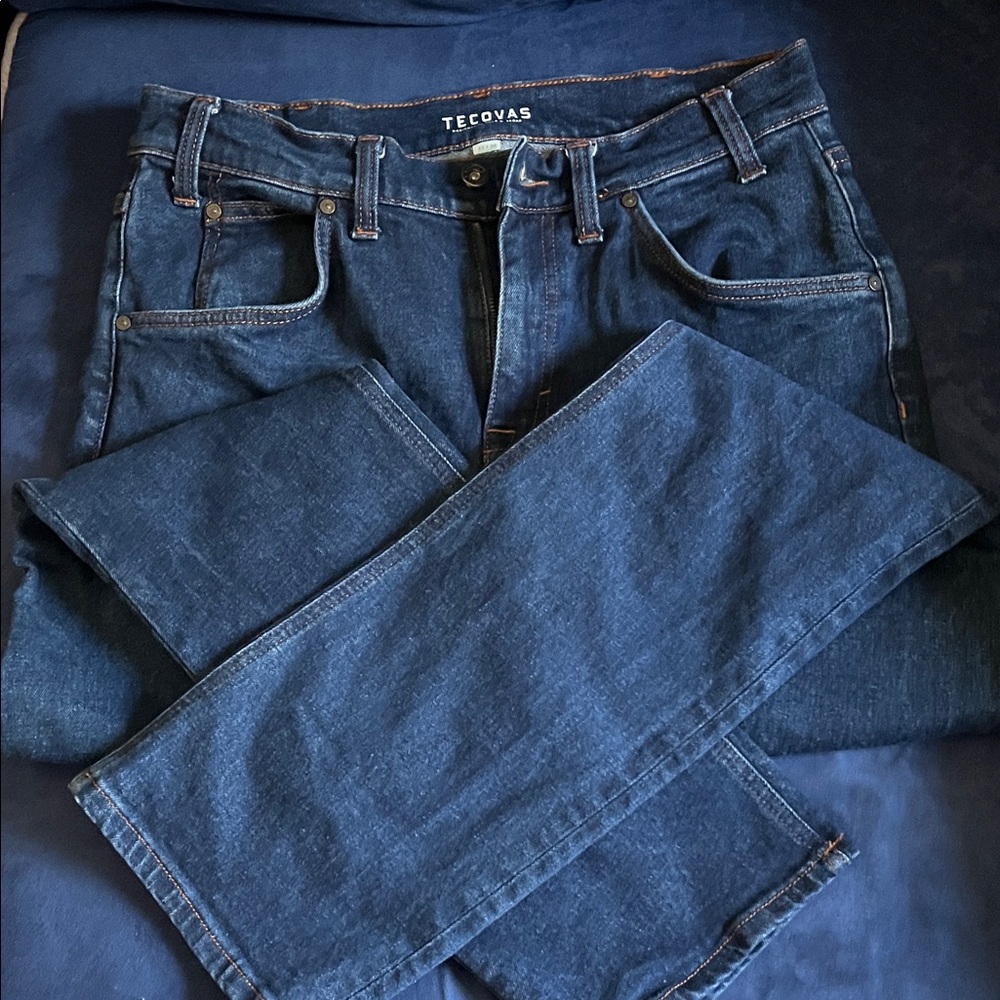 Tecovas Men's Dark Blue Straight Leg Jeans Size 33 x 32